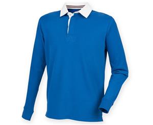 Front Row Mens Premium Long Sleeve Rugby Shirt/Top (Royal) - RW4169