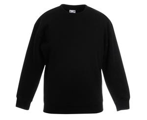 Fruit Of The Loom Childrens Unisex Set In Sleeve Sweatshirt (Black) - BC1366