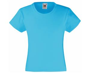 Fruit Of The Loom Girls Childrens Valueweight Short Sleeve T-Shirt (Pack Of 2) (Azure Blue) - BC4380