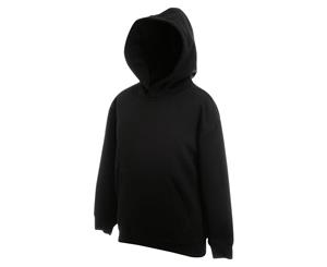 Fruit Of The Loom Kids Unisex Premium 70/30 Hooded Sweatshirt / Hoodie (Black) - RW3303