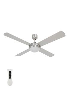 Futura Eco 122cm Fan with LED Light in Brushed Aluminium with Silver Blades