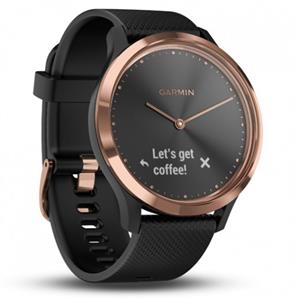 Garmin - v vomove  HR Watch - Black with Rose Gold Hardware - S/M