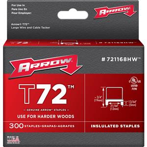 Genuine Arrow T72 5x12mm Harder Woods Insulated Staples - 300 Pack