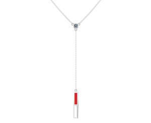 Ghostbusters Sapphire Y-Shaped Necklace For Women In Sterling Silver Design by BIXLER - Sterling Silver