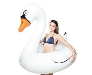 Giant White Swan Pool Float - White/Orange