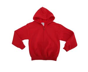 Gildan Heavy Blend Unisex Childrens Full Zip Hooded Sweatshirt / Hoodie (Red) - BC472