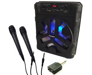 Hansen FL-8 Bluetooth Karaoke Rechargeable Powered Speaker + 2 Wired Microphones