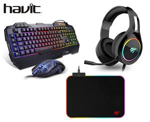 Havit Gaming Headset Keyboard Mouse & Pad Bundle