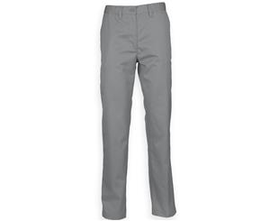 Henbury Mens 65/35 Flat Fronted Chino Trousers (Steel Grey) - RW2700