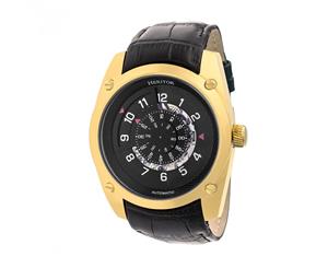 Heritor Automatic Daniels Semi-Skeleton Leather-Band Watch - Gold/Black