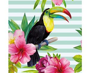 Hibiscus Toucan Canvas Print Wall Art