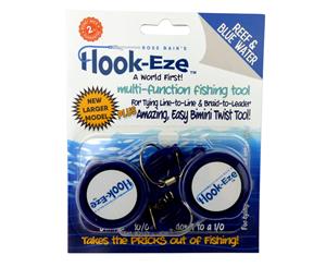 Hook-Eze Multi Function Fishing Tool Reef & Blue Water Twin Pack (Blue) for Tying Hooks Swivels Jigs Speed Clips Line to Leader Plus Line Cutter