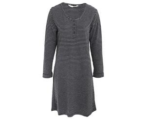 Inspirations Ladies/Womens Wide Stripe Nightdress (Black/Grey) - N1104