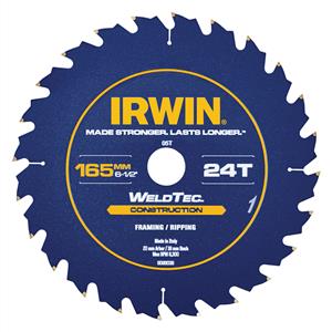 Irwin WeldTec 165mm 24T Construction Circular Saw Blade