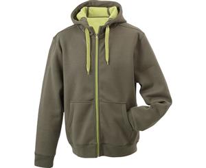 James And Nicholson Womens/Ladies Doubleface Jacket (Olive Green/Lime Green) - FU209