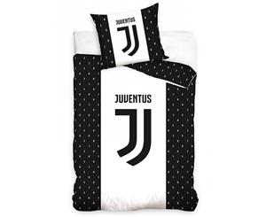 Juventus Black & White Letters 100% Cotton Single Duvet Set (JT173002)
