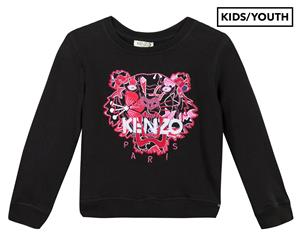 KENZO Girls' Embroidered Tiger Sweatshirt - Black