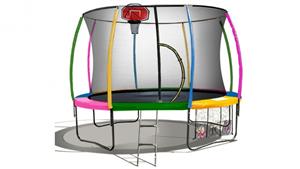Kahuna 12ft Rainbow Trampoline with Basketball Set