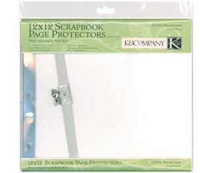 K&Company Post Bound Page Protector Refills 12&quotX12" 10/Pkg-W/White Inserts