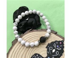 Kid's Howlite and Lava Stone Aroma Diffuser Bracelet - Calming Awareness and Spiritual