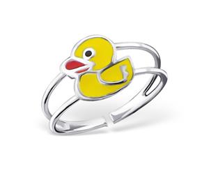 Kid's Sterling Silver Duck Adjustable Ring