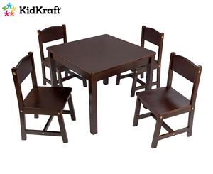 KidKraft Farmhouse Table & 4-Chair Set - Espresso