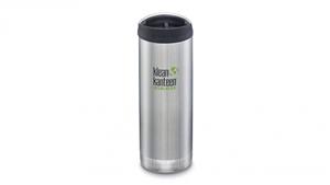 Klean Kanteen TKWide 16oz with Cafe Cap - Brushed Stainless