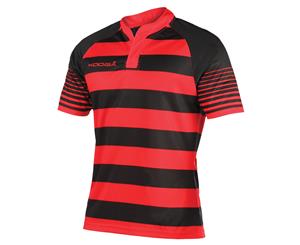 Kooga Mens Touchline Hooped Match Rugby Shirt (Black/Red) - RW3327