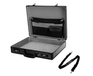 Laptop Briefcase Equipment Tools Case Box Black Aluminium Brief Case Large Size