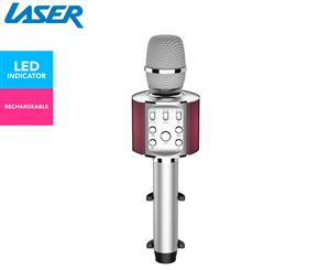 Laser Bluetooth Karaoke Microphone - Silver