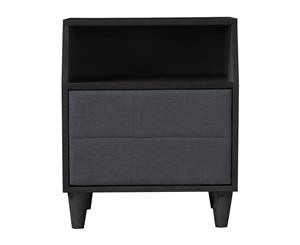 Life Interiors Dixie Bedside Table (Black Charcoal)