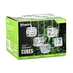 Lytworx Warm White LED Solar Cube Party Light - 10 Pack