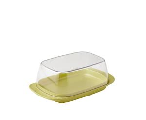 Mepal Plastic Butter Dish Clear with Nordic Lemon Base