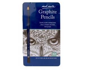 Mont Marte Graphite Pencils - Metal Tin 12pc
