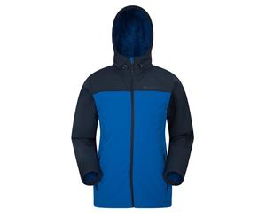 Mountain Warehouse Arctic II Softshell Jacket with Microfleece & Adjustable Hood - Blue