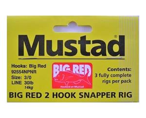 Mustad Big Red Snapper Rig 2 Hook Set Up X 3 Rigs 3/0