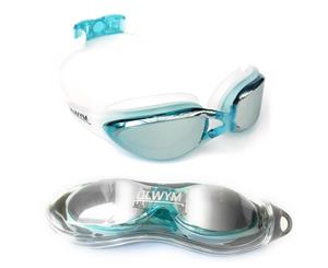 OLWYM Swimming Goggles - Spider - Anti Fog No Leak UV Protected Mirrored Lens Swim Goggles - Aqua