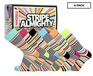 Odd Socks Men's One Size Stripe Almighty Crew Socks 6-Pack - Multi