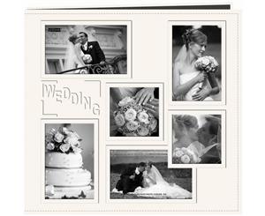 Pioneer Embossed Collage Frame Post Bound Album 12&quotX12"-Wedding - White