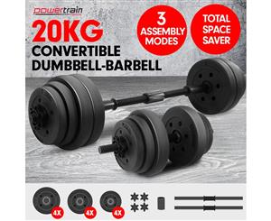 Powertrain 20kg Home Gym Dumbbell Set Exercise Weights