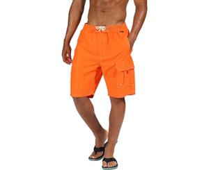Regatta Mens Hotham III Quick Dry Swim Beach Board Shorts - Blaze Orange