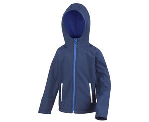 Result Core Kids Unisex Junior Hooded Softshell Jacket (Royal/Navy) - BC3251
