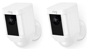 Ring Spotlight Cam Battery Security Camera Bundle - White