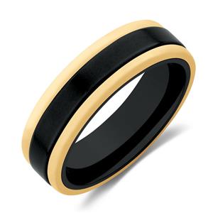 Ring in Black Titanium & 10ct Yellow Gold