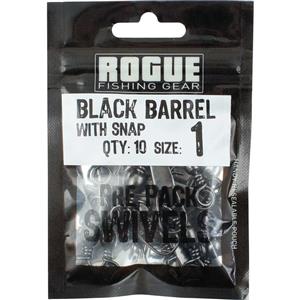 Rogue Black Barrel Snap Swivel 10 Pack