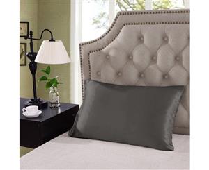 Royal Comfort Luxury 100% Mulberry Hypoallergenic Silk Pillowcase Twin Pack - Charcoal