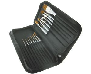 SAA Silver Brushes - Set of 15 + FREE Brush Case