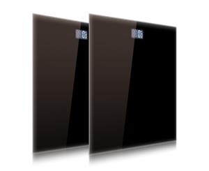 SOGA 2x Black 180kg Digital Fitness Weight Bathroom Gym Body Glass LCD Electronic Scales