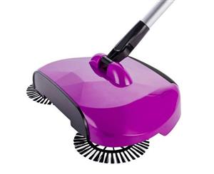 SOGA Auto Household Spin Hand Push Sweeper Home Broom Room Floor Dust Cleaner Mop Purple