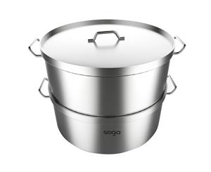 SOGA Food Steamer 35cm Commercial 304 Top Grade Stainless Steel 2 Tiers